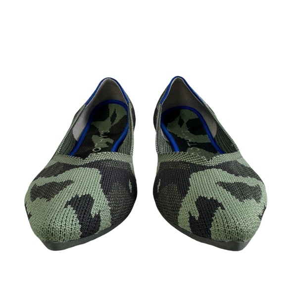 Rothy's The Point Olive Camo Pointed Toe Slip-On Flat Shoes Size 9.5 - Picture 9 of 16